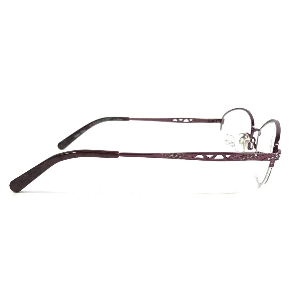 Clear Vision Eyeglasses Frames DEANNA WINE Purple Oval Half Rim 52-16-130